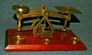 Vintage Postal Letter Scale With Extra Weights - Made In England