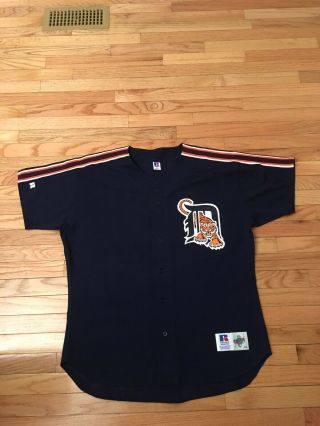 Detroit Tigers Mlb Vintage Authentic Russell Athletic Road Game Jersey