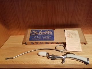 Vintage Stubcaster Fishing Rod Pole Bakelite Brass Ferrule With Box