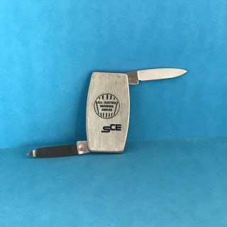 Vintage Zippo Pocket Knife File Sce Advertising All Electric Building Award