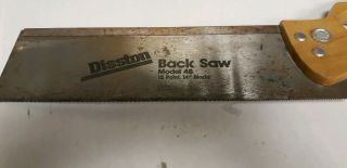 Vintage Disston Back Saw 14 " 12 Points Made In Usa