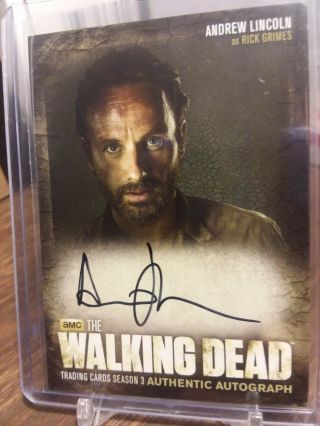 Andrew Lincoln Rick Grimes 2013 Cryptozoic The Walking Dead Autograph Card A1 S3