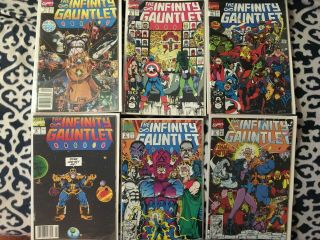 Infinity Gauntlet 1 - 6 [1991,  Marvel] Vf/nm Complete Set Thanos Story