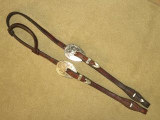 Lovely Vintage Circle Y One Ear Western Headstall Bridle Alpaca Mexico Silver