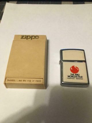 Vintage Zippo Lighter 1982 Worlds Fair Knoxville Tennessee Usa Made Vg,