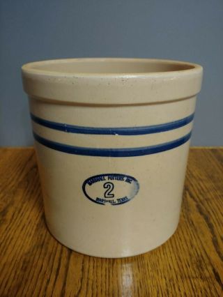 Vintage Marshall Pottery Inc No 2 Gallon Crock Texas Collectible Pickling Jar