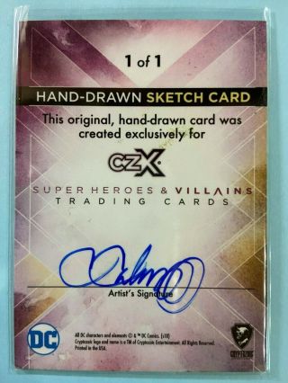 2019 DC Cryptozoic CZX Heroes & Villains Artist Sketch by Carlos Cabaleiro 2
