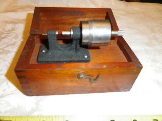 Brown & Sharpe no.  233 Bench micrometer in wooden box.  shape 2