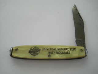 Utica Advertising Pocket Knife Universal Mineral Feed