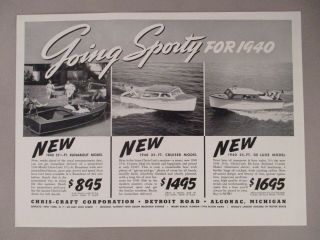 Chris - Craft Boat Print Ad - 1939