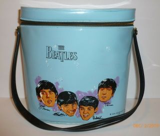 1965 Vintage The Beatles Vinyl Lunch Box Brunch Bag - -