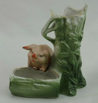 Antique Fairing Pig With Trought Tree Spill Vase Germany Pigs
