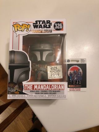D23 Expo 2019 Exclusive Star Wars The Mandalorian Funko Pop And Pin