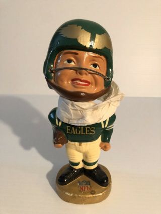 (vtg) 1960s Philadelphia Eagles Player Bobble Head Gold Base Rare