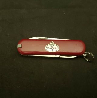 Victorinox Classic Sd Swiss Army Knife / Amoco Gas Advertising Ad / Red