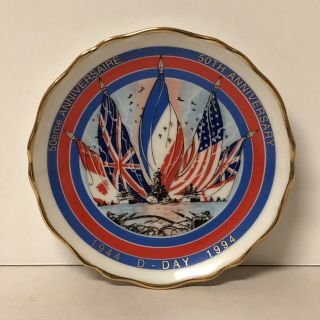 D Day June 6th 1944 50th Anniversary Small Plate 1994 Made In Limoges France