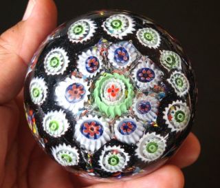 A Vintage Murano Glass Paperweight With Millefiori And Tutti Frutti