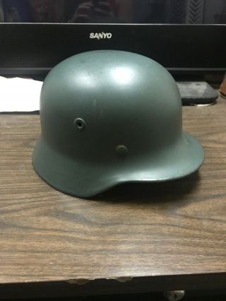 Post War West German Guard Helmet With Liner And Strap.