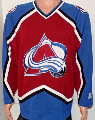 Colorado Avalanche Hockey Jersey (medium) Starter Vintage 1990 