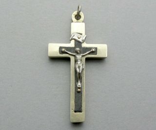 Jesus Christ,  Cross,  Crucifix.  Antique Religious Pendant.  French Medal.  Inri.