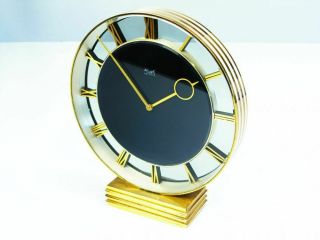 Art Deco Bauhaus Brass Desk Clock Kienzle Heinrich Moeller Germany