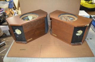 Vintage Allison Acoustics Model Four Speaker Cabinets With Crossovers