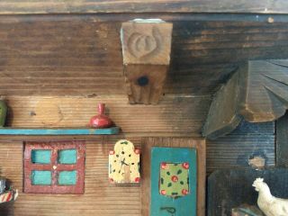 ANRI Diorama Kitchen Hand Carved Wood Vintage 10 