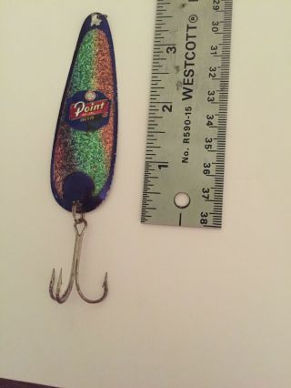 Vintage 3.  5 " Point Beer Coho Flasher Spoon Fishing Lure Made By Worth Co.