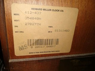 1964 Howard Miller Mantle Clock (612 - 437) GREAT 2