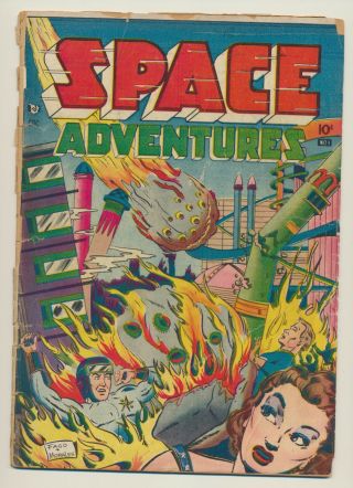 Space Adventures No.  1,  1952 - Rare Charlton Comic Pre - Code Sci - Fi