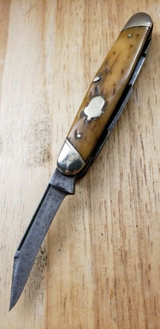 Vintage Remington Umc Pocket Knife/ Jigged Bone Stockman/ Usa/ Parts