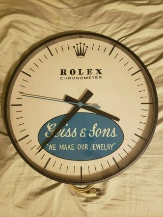 Vintage Rolex Chronometer Dealer Wall Clock
