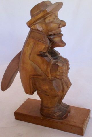 Nutcracker Large Black Forest Wood Carved Gnome Woodsman Unmarked 9 1/2 "