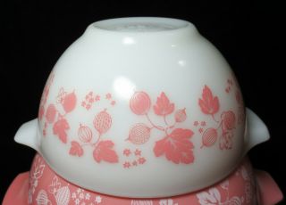 Vintage Pyrex Cinderella Mixing Bowl Set - Gooseberry Pink On Opal White 440