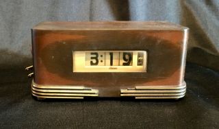 Vtg 1930s Art Deco Lawson 313 Electric Clock By Kem Weber P40 Copper Modern Mcm
