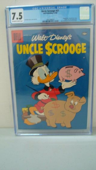 Uncle Scrooge 21 Cgc 7.  5 Very Fine Minus March - May 1958 Dell