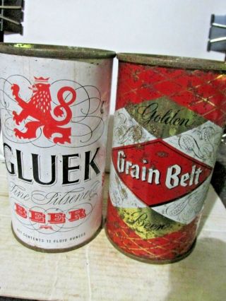 Gluek & Grain Belt Flat Top Beer Cans - [read Description] -