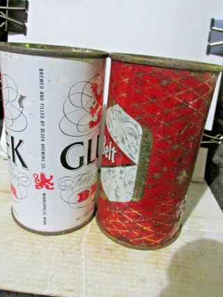 GLUEK & GRAIN BELT FLAT TOP BEER CANS - [READ DESCRIPTION] - 2