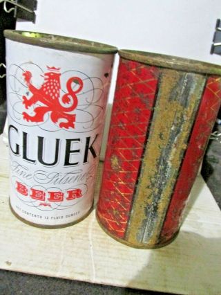 GLUEK & GRAIN BELT FLAT TOP BEER CANS - [READ DESCRIPTION] - 3