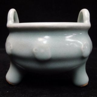 Fine Old Chinese Made by Hand Celadon Porcelain Incense Burner Censer 2
