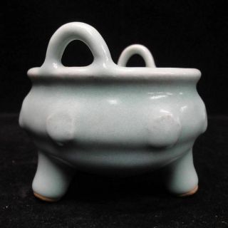 Fine Old Chinese Made by Hand Celadon Porcelain Incense Burner Censer 3