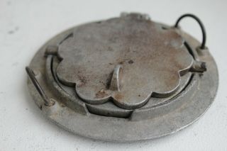 Very Rare Antique Miniature Dollhouse Waffle Iron Made In Germany Aluminum