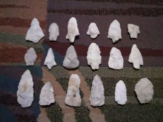 18 Authentic Native American Indian Arrowhead/spearpoint Artifacts