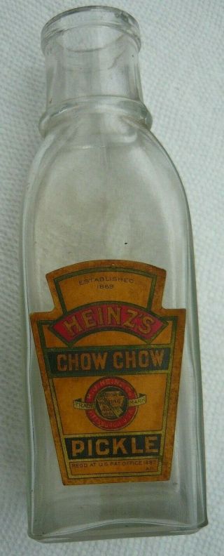 Vintage H.  J.  Heinzs & Co.  Glass Chow Chow Pickle Bottle