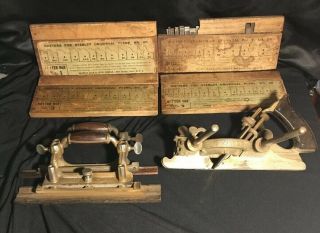 Vintage Stanley No 55 Combination Plane With 4 Boxes Of Cutters