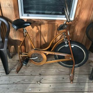 Mid 1970s Schwinn Exerciser Stationary Vintage Exercise Bicycle Bronze Color