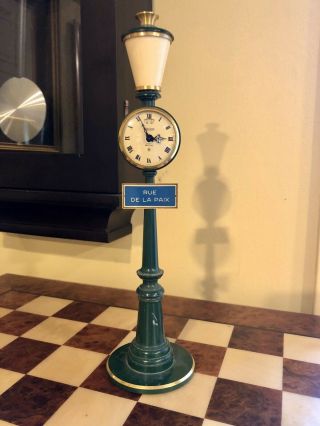 Circa 1955 Jaeger Lecoultre Recital 8 Day Rue De La Paix Street Lamp Clock Swiss