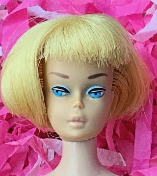 Vintage Barbie Low Color Pale Blonde American Girl Doll Head All