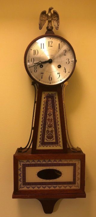 Vintage Seth Thomas Brookfield Banjo 6w Wall Clock Perfect