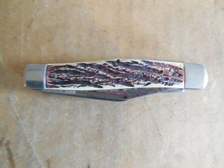 Vintage Colonial Prov Usa Pocket Knife,  4 " Closed,  Faux Bone Handle,  3 Blades